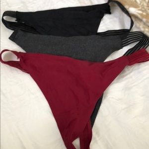 Thong and lace panties